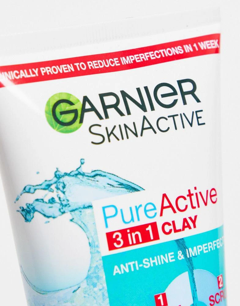 Garnier Garnier Pure Active 3in1 Clay Wash Scrub Mask Oily Skin 50ml 3