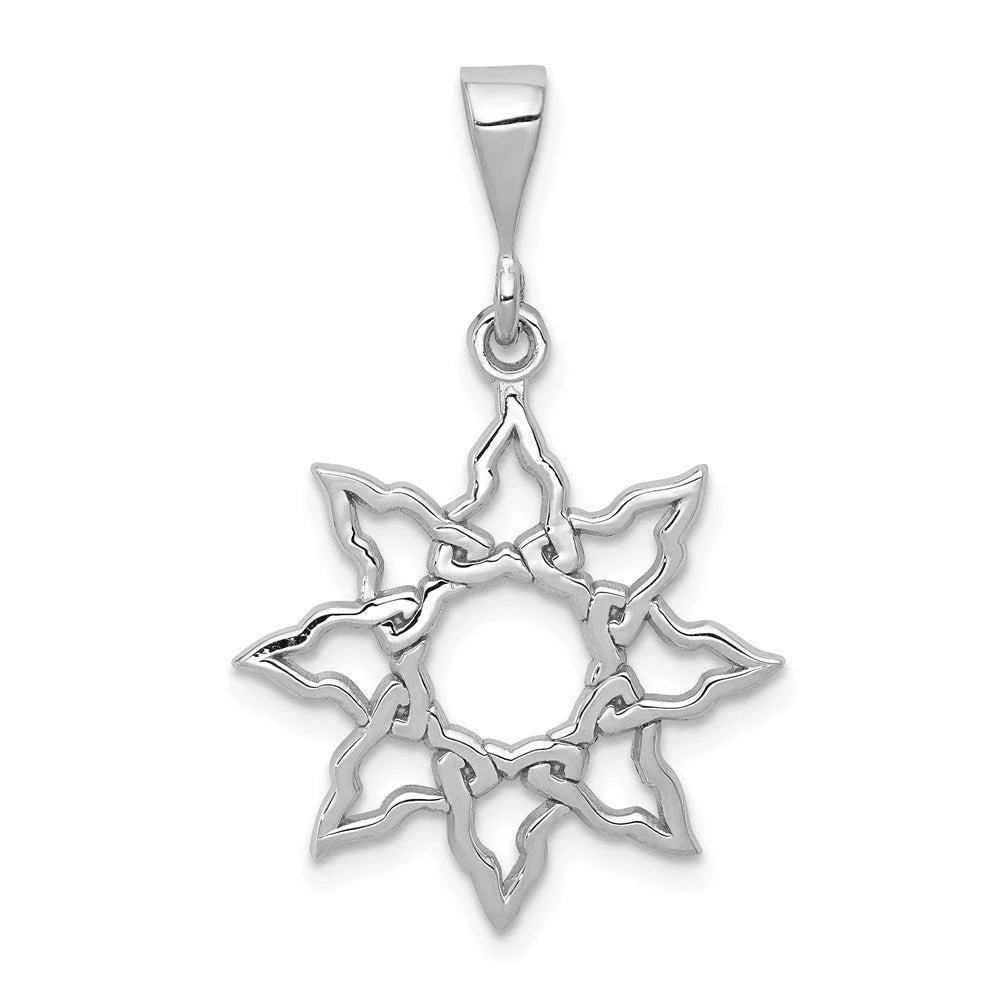 Diamond2Deal 14k White Gold Sun Charm