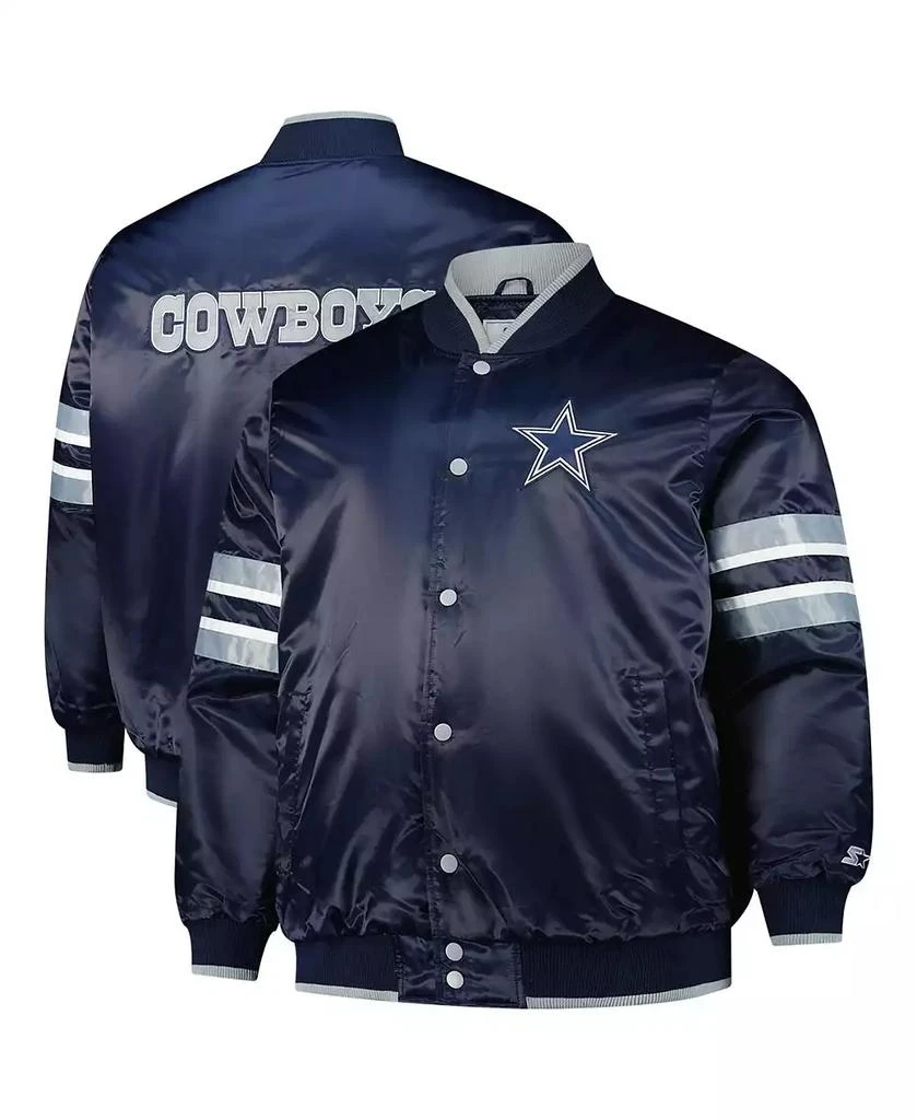 Starter Men's Navy Dallas Cowboys Scout I Full-Snap Varsity Jacket 1