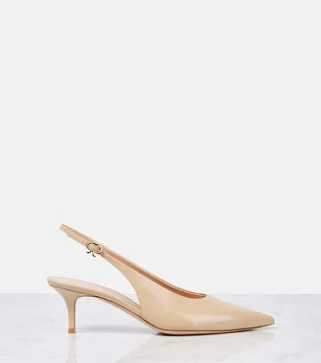 Gianvito Rossi Robbie 55 patent leather slingback pumps 4