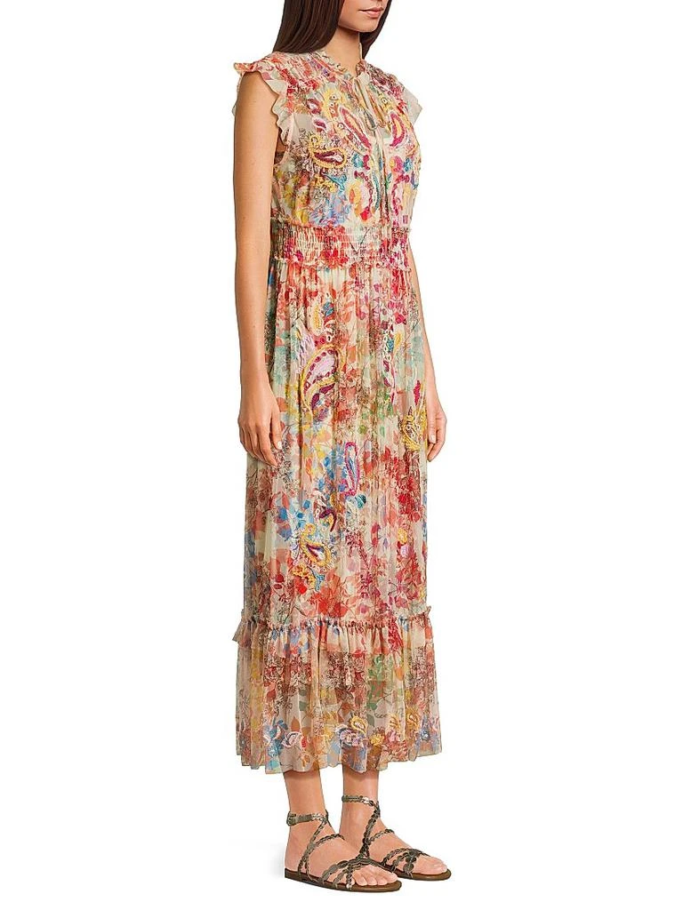 Johnny Was Mazzy Embroidered Mesh Dress 4