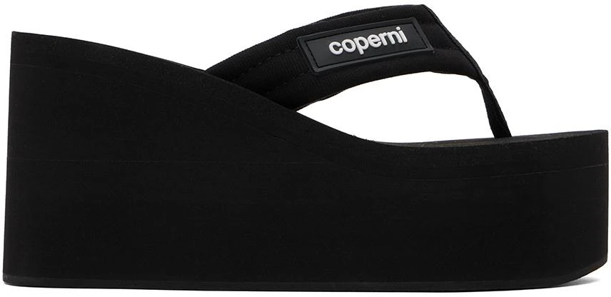 Coperni Black Branded Wedge Sandals 1