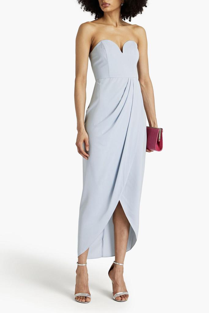 Shona Joy Strapless draped satin maxi dress