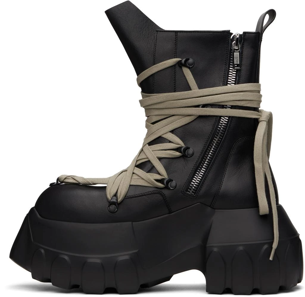 Rick Owens Black Hollywood Megalace Mega Tractor Boots 3
