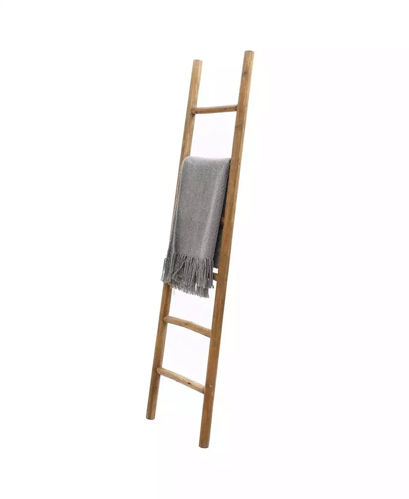 LuxenHome Rustic 6ft Decorative Blanket Ladder 4