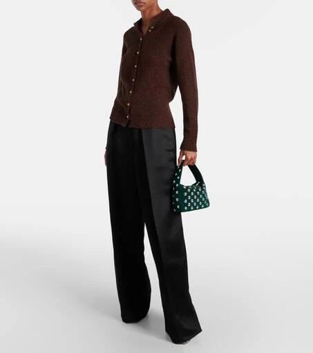 Khaite Elena Small studded suede shoulder bag 5