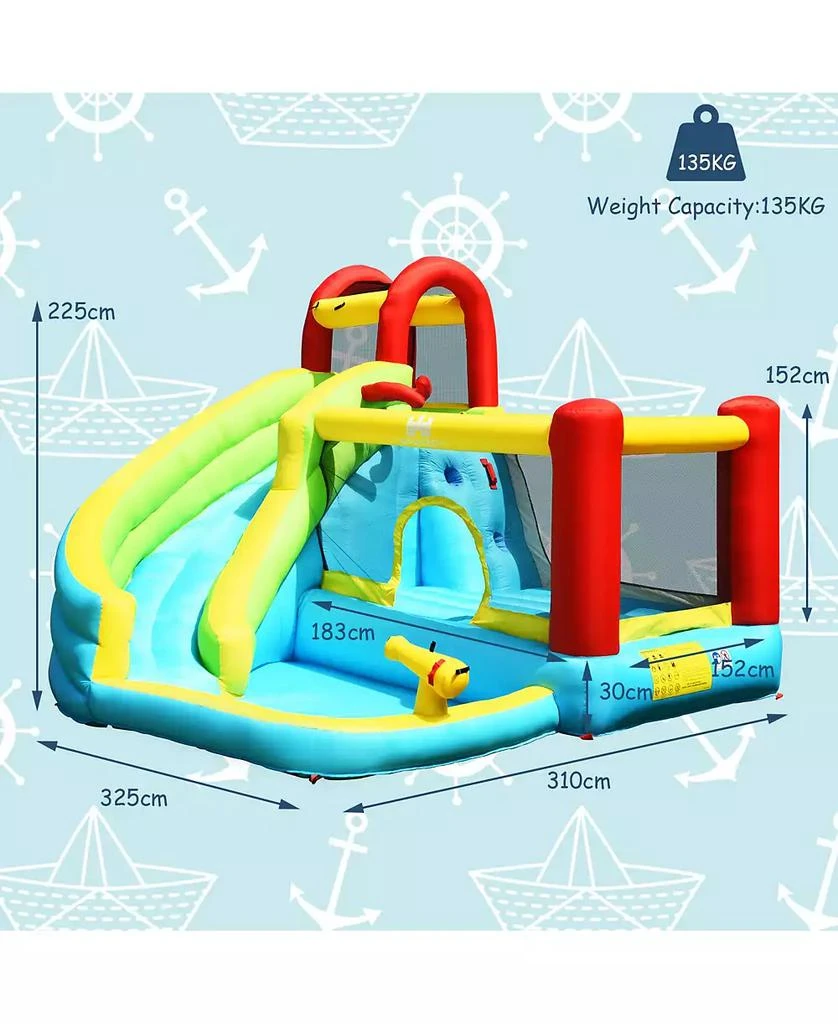 INOLAIT 6-in-1 Inflatable Bounce House with Climbing Wall and Basketball Hoop with Blower 7