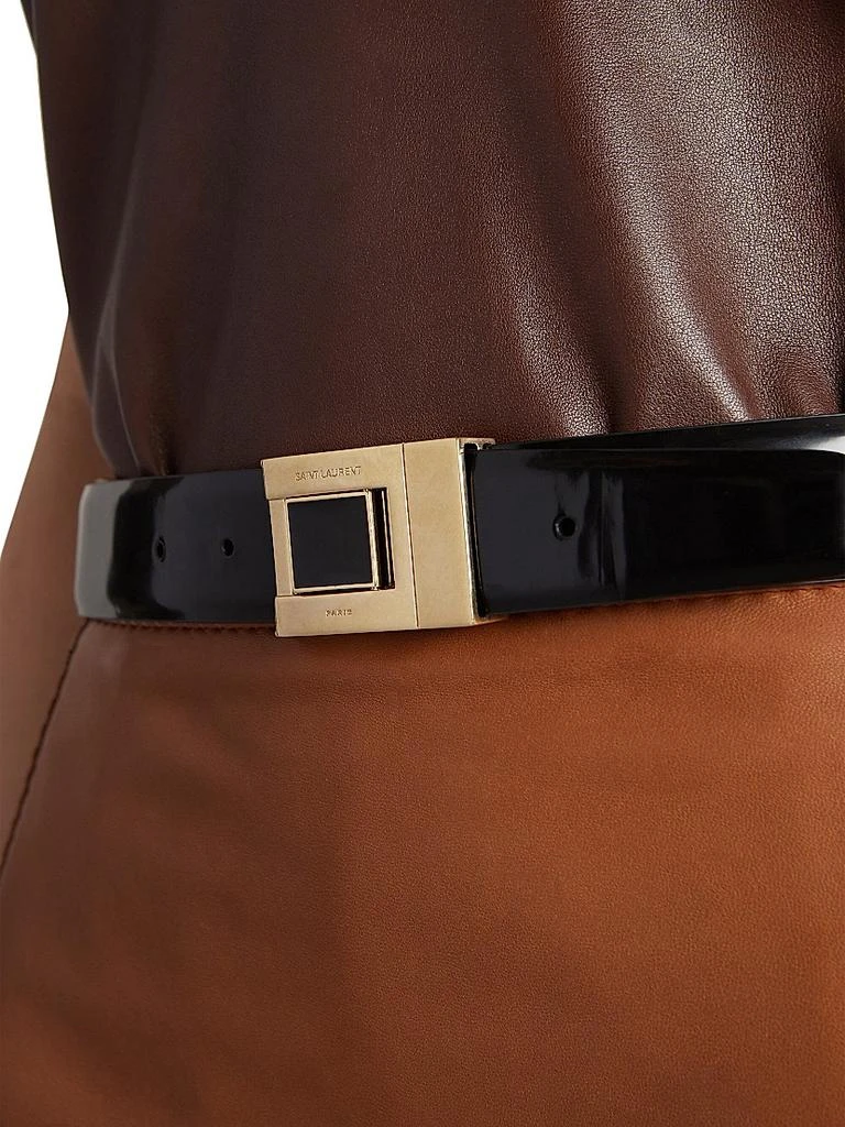 Yves Saint Laurent Buckle Belt in Shiny Leather 2