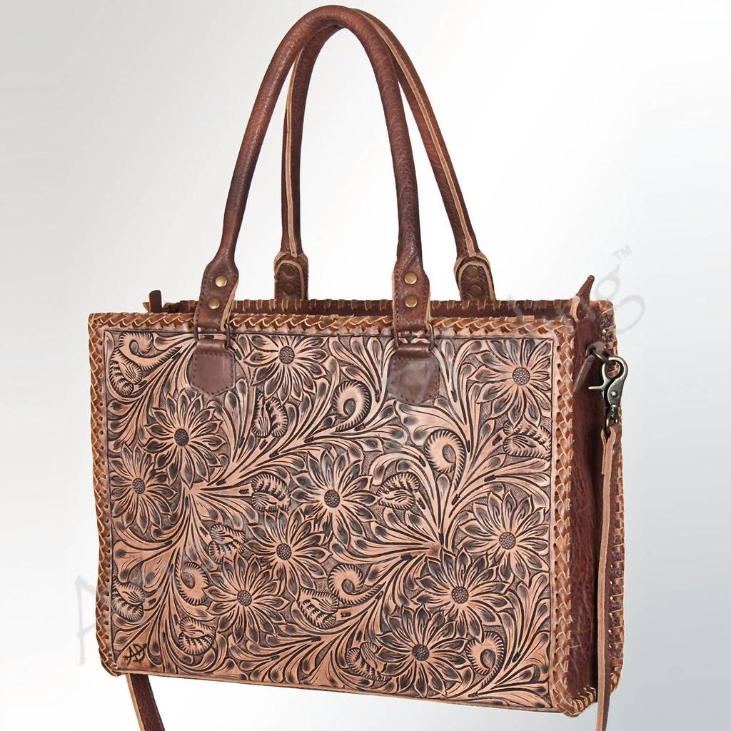American Darling American Darling - Women's Hand Tooled Briefcase Tote Bag