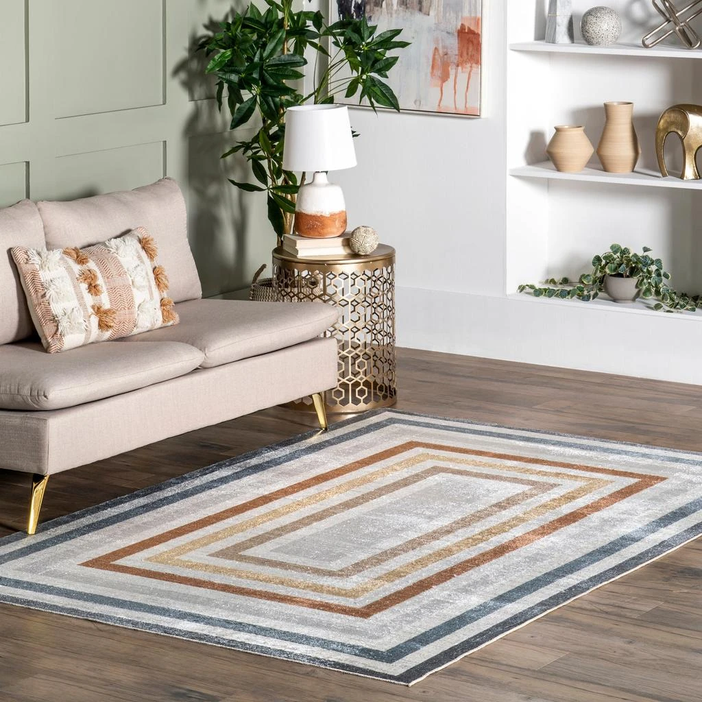 nuLOOM Aliénor Striped Machine Washable Area Rug 1