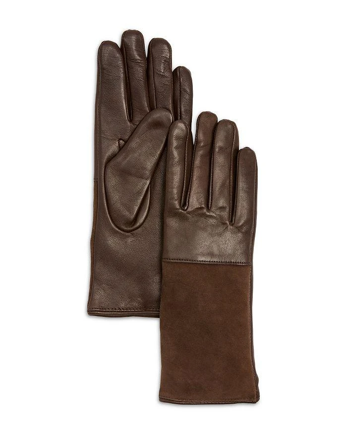 Bloomingdale's Leather & Suede Gloves - Exclusive 1