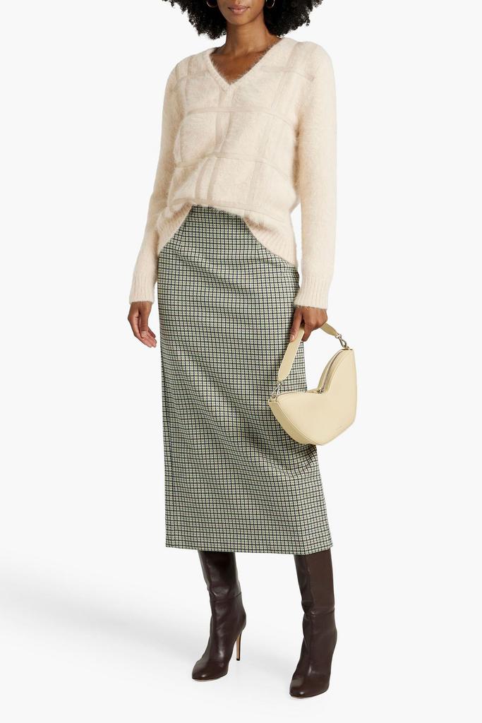Giuliva Heritage The Petra leather-trimmed angora-blend sweater