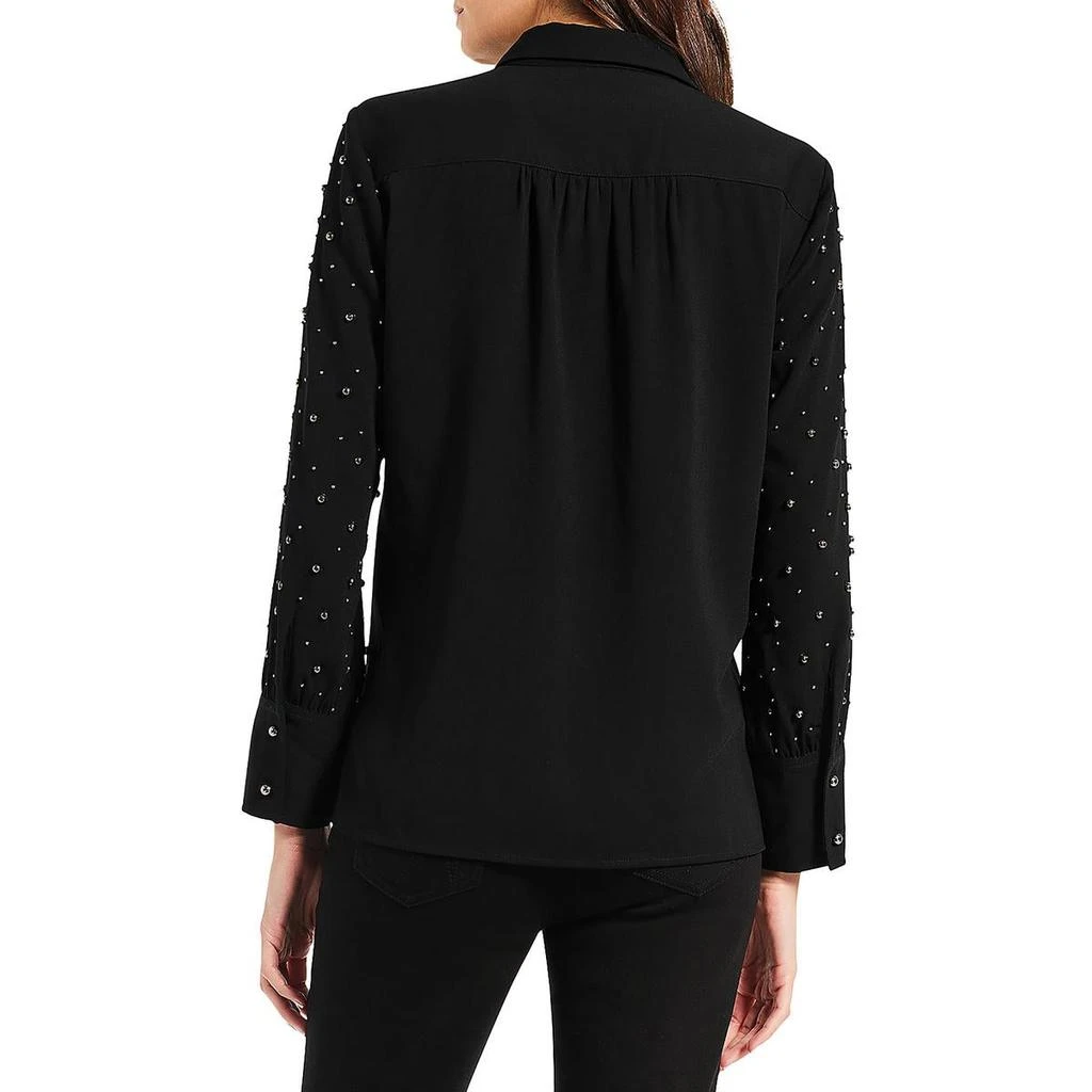 NIC+ZOE Constellation Womens Embellished Collar Button-Down Top 2