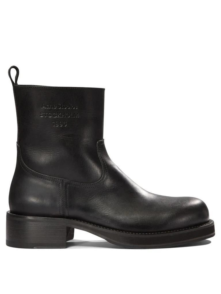 Acne Studios Acne Studios Leather Waxed Ankle Boots 1