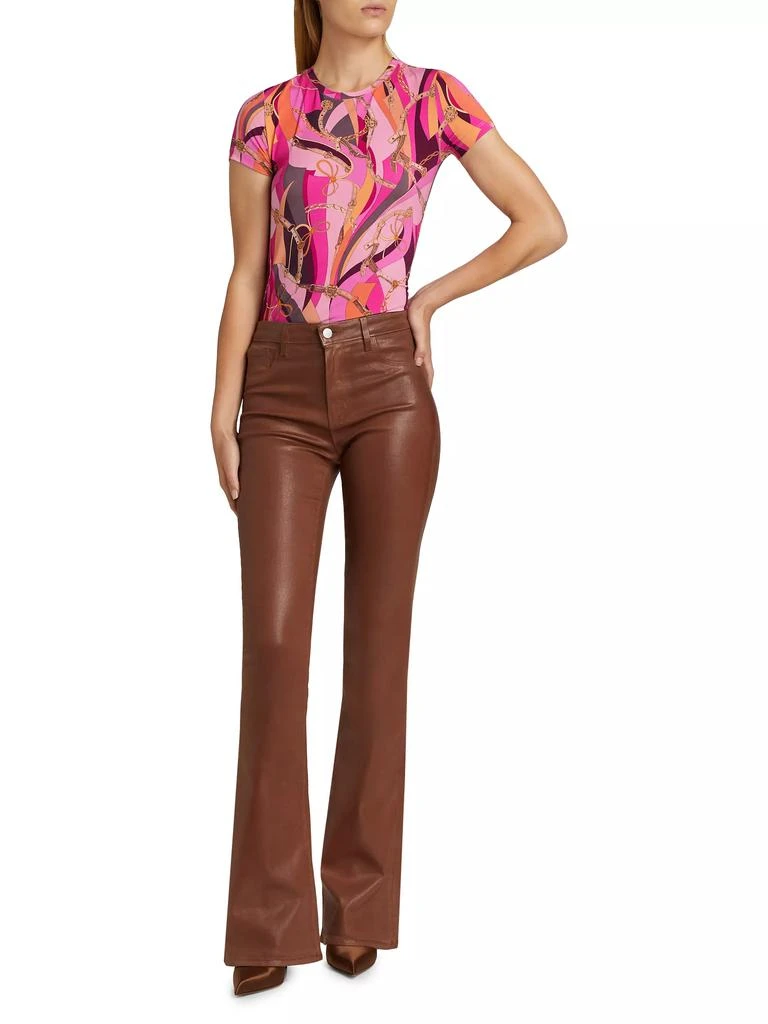 L'Agence Marty Coated High-Rise Flared Jeans 2