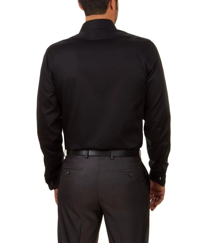 Calvin Klein Dress Shirt Slim Fit Non Iron Herringbone French Cuff 4