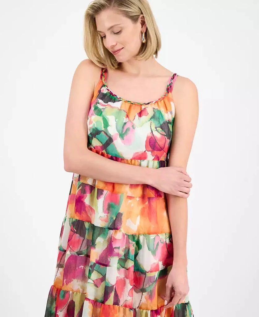 Robbie Bee Petite Printed Sleeveless Tiered Midi Dress 4