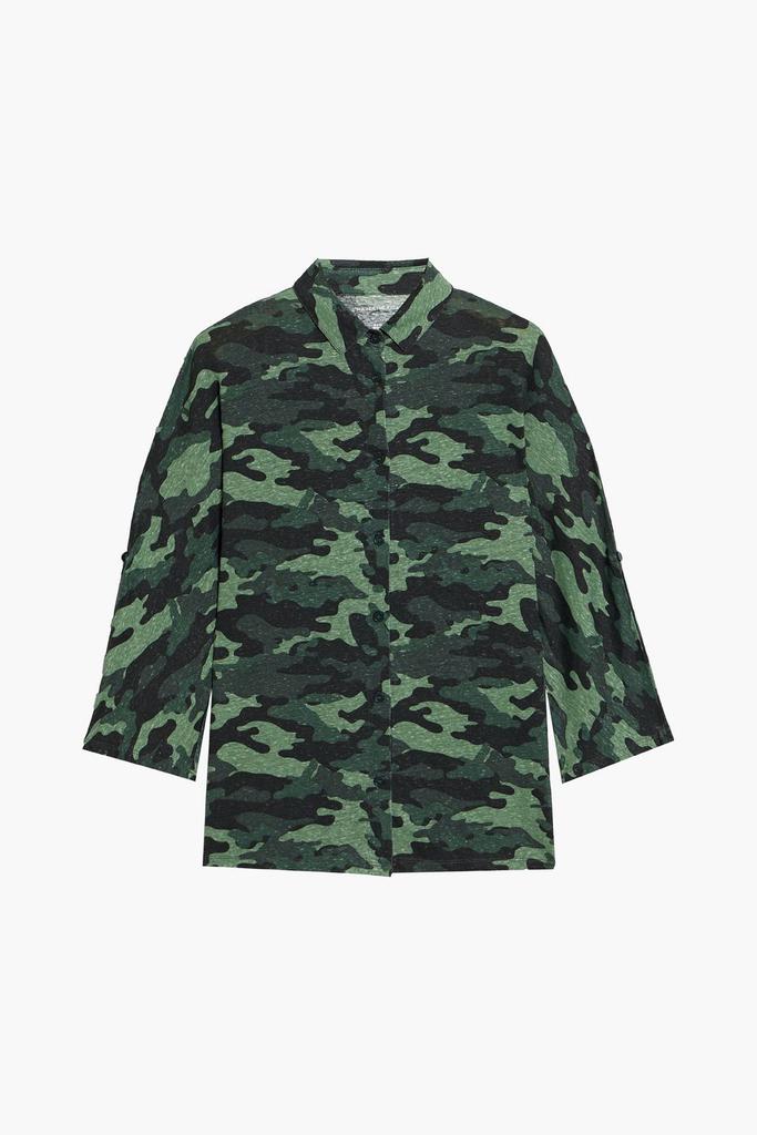 MAJESTIC FILATURES Camouflage slub linen-blend jersey shirt