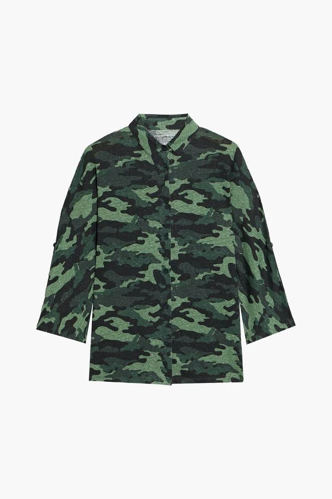 MAJESTIC FILATURES Camouflage slub linen-blend jersey shirt 1