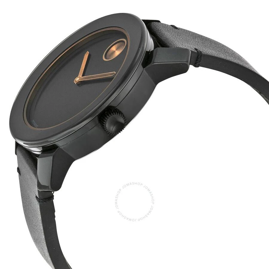 Movado Bold Black Dial Black Leather Men's Quartz Watch 3600297 2