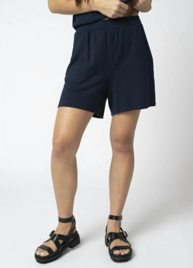 Stateside Softest Fleece Straight Leg Short In Black 1