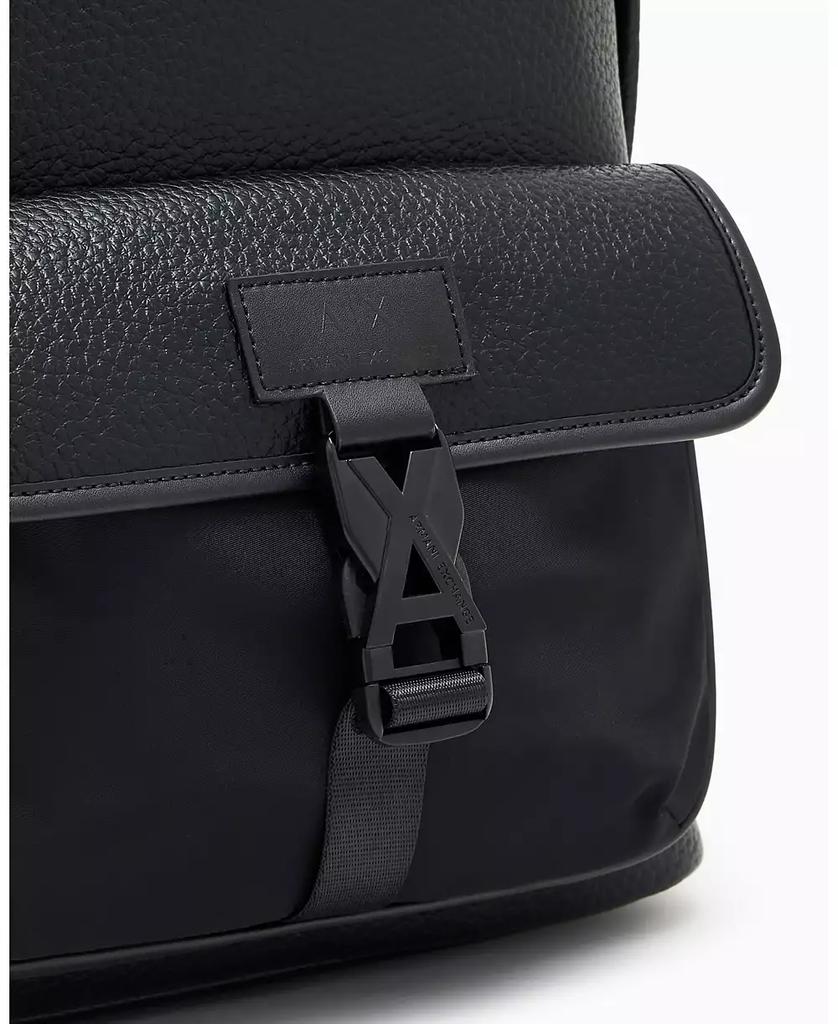 Armani Exchange Men's Pebbled Faux-Leather Buckle Backpack