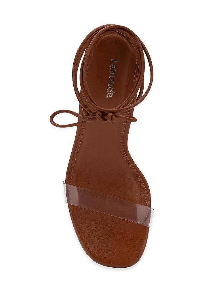 Larroude Gloria Leather Lace-Up Wrap Sandals 5