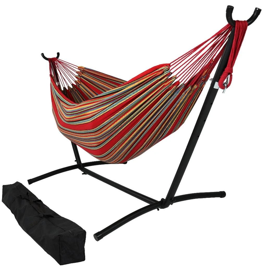 Sunnydaze Large Double Brazilian Hammock with Stand and Carrying Case - 400 lb Weight Capacity 9