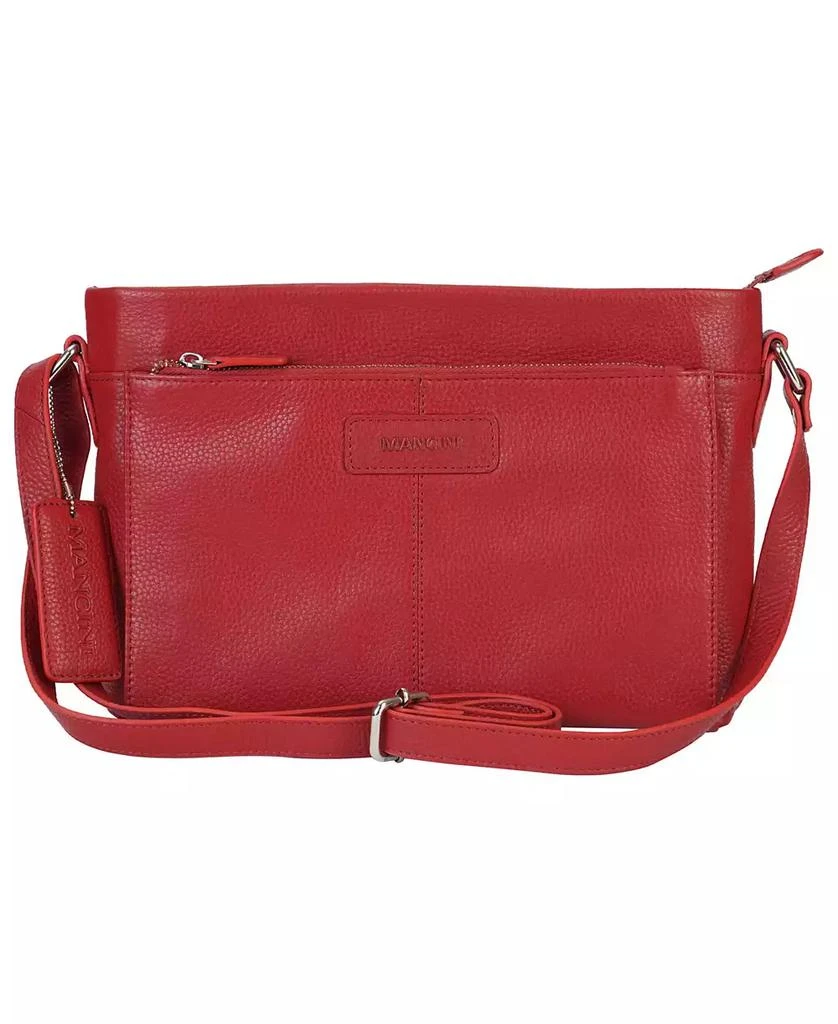 Mancini Leather Goods Pebble Loretta Leather Crossbody Handbag with Organizer 10