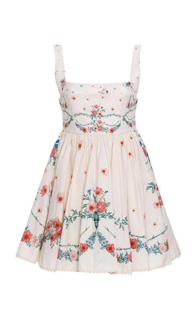 Agua by Agua Bendita Agua by Agua Bendita - Hierbabuena Embroidered Cotton Mini Dress - Ivory - L - Moda Operandi 1