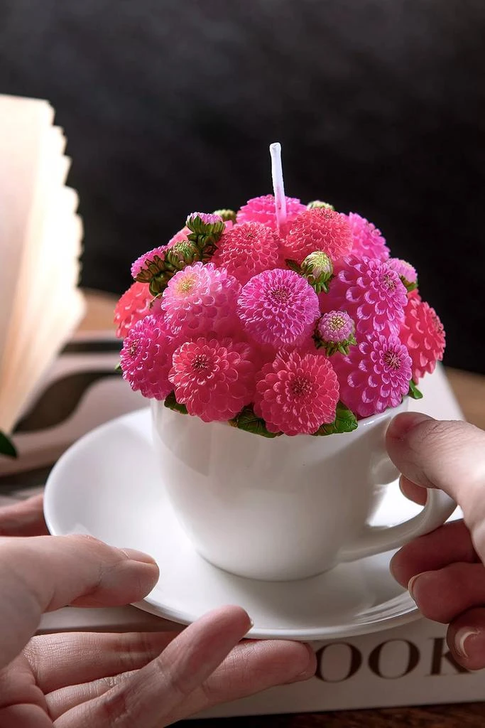 Southlake Gifts Southlake Gifts Dahlia Flower Teacup Candle 3