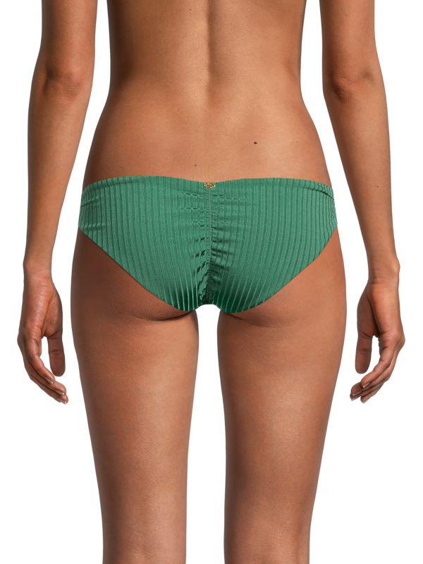 PilyQ Ruched Low-Cut Bikini Bottom