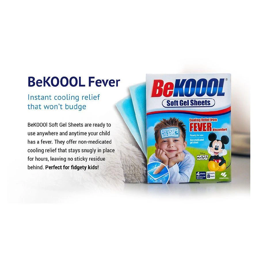 Be Koool Immediate Cooling Fever Reducing Soft Gel Sheets for Kids 4