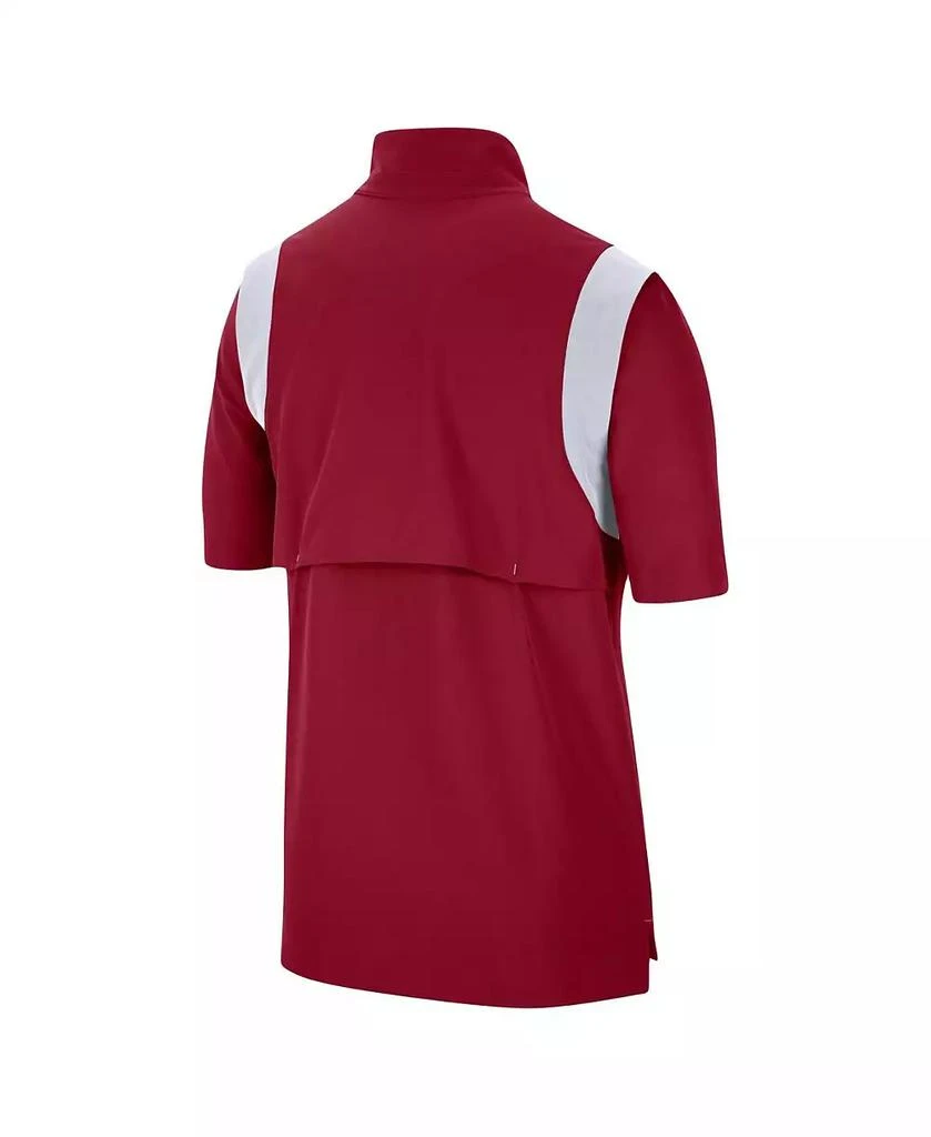 NIKE Men's Crimson Alabama Crimson Tide Coach Short Sleeve Quarter-Zip Jacket 6