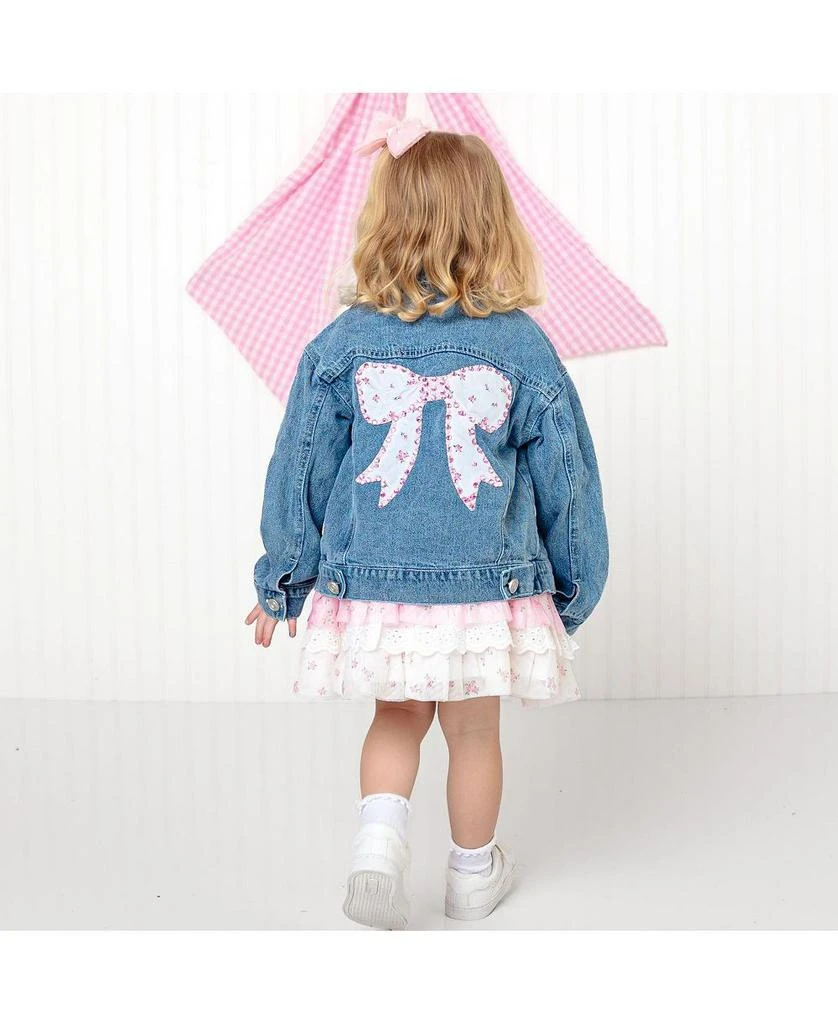 Sweet Wink Girls
 Pearl and Gemstone Floral Bow Patch Denim Jacket - Little Kid, Big Kid 3