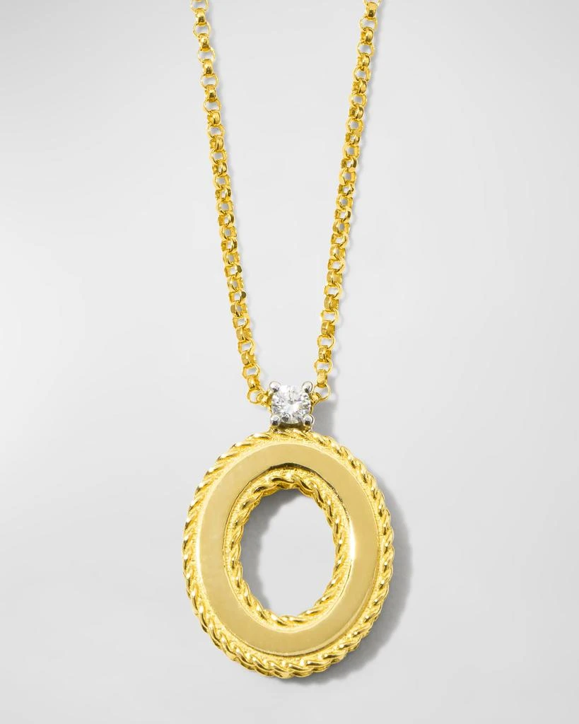 Roberto Coin Princess 18K Yellow Gold Diamond Initial Necklace, O 1