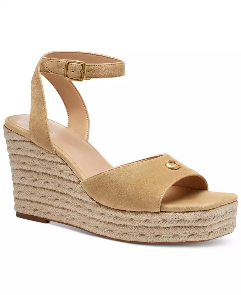 【COACH】Jacquard High-Heel Espadrille Sandals COACH Signature Textile Jacquard High-Heel Espadrille