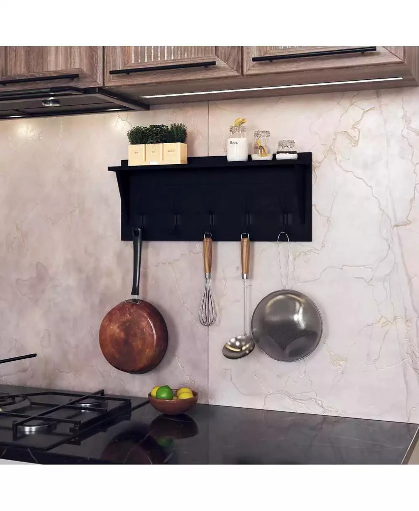 HBCY Creations Rustic Wall-Mounted Coat Rack Shelf, 24" Solid Pine Wood with Hooks, Country Style for Entryway, Kitchen
Bathroom 3