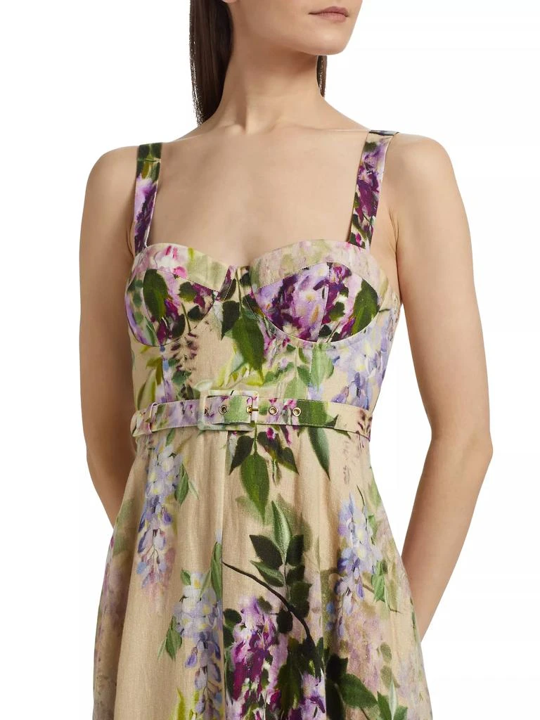 Cara Cara Calypso Floral Linen Midi-Dress 6