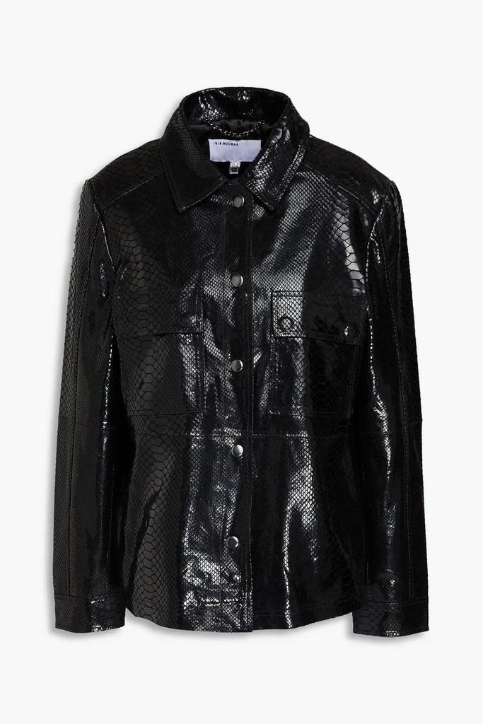 MUUBAA Snake-effect leather jacket 1