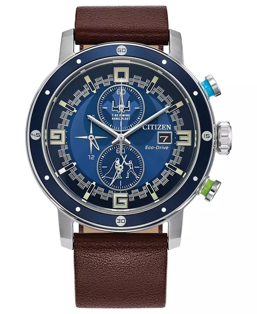 Citizen Eco-Drive Men's Chronograph Star Wars Luke Skywalker Brown Leather Strap Watch 44mm 1