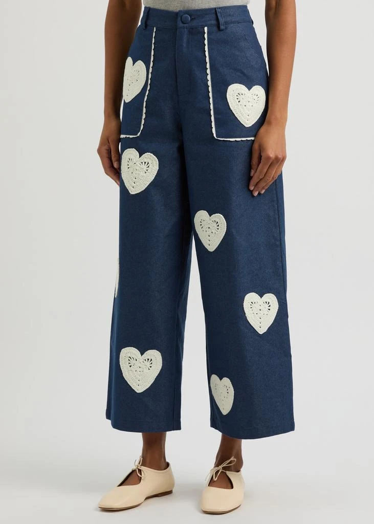 Sister Jane Heart to Heart cropped wide-leg jeans  2