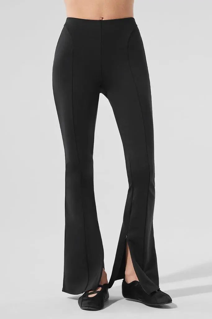 Alo Yoga High-Waist Zip It Flare Leg Black / S