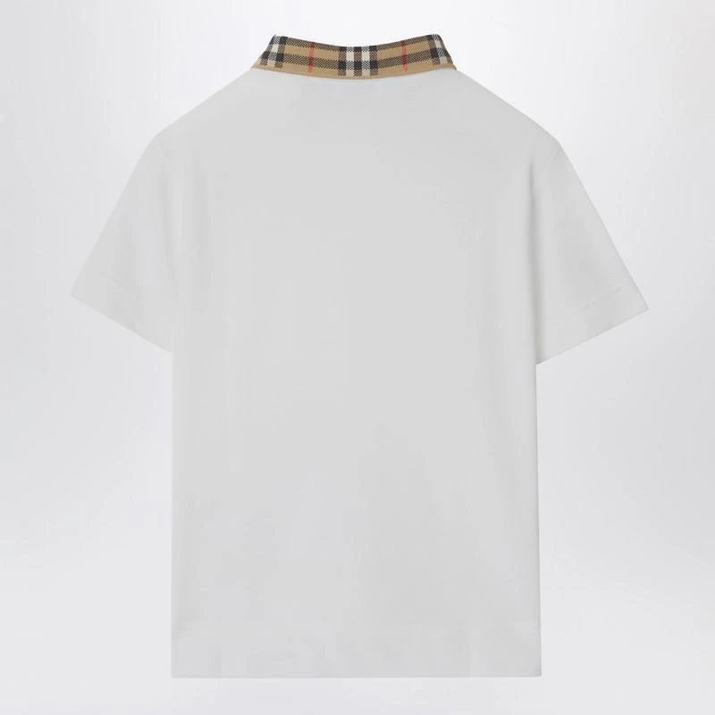 Burberry White polo shirt with Check-pattern collar 2