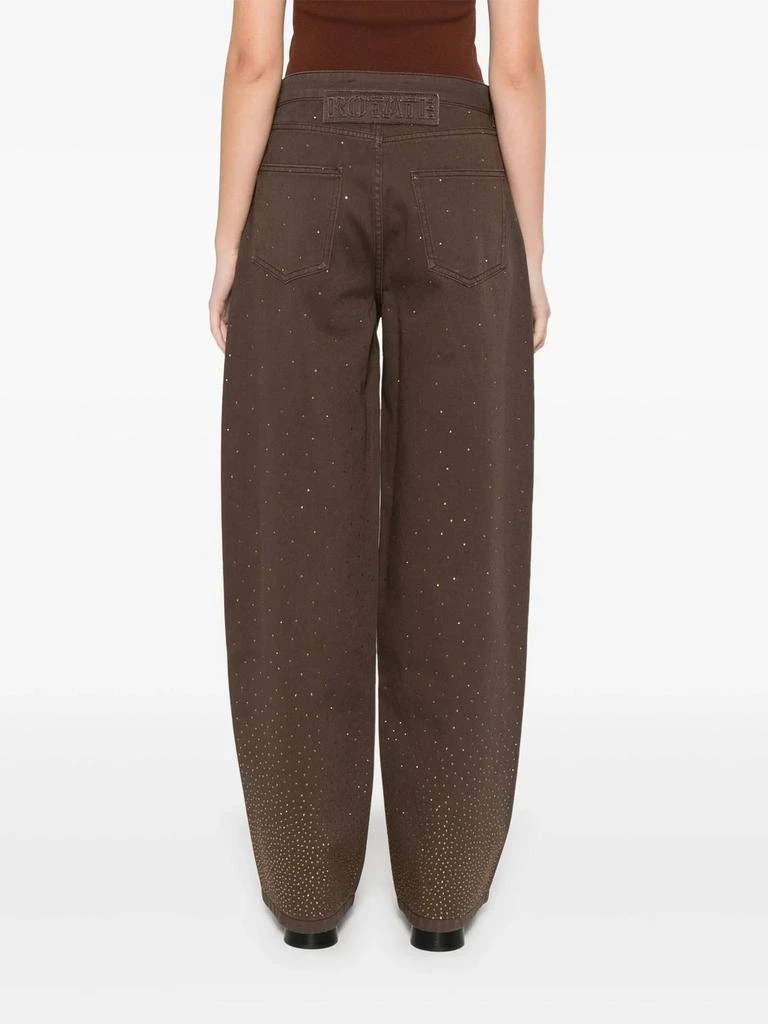 ROTATE Birger Christensen Rotate - Rhinestone Wide Leg Jeans 3