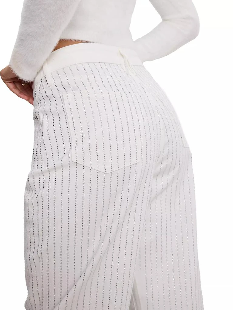 Good American ​Good Ease Rhinestone Pinstripe Jeans 7