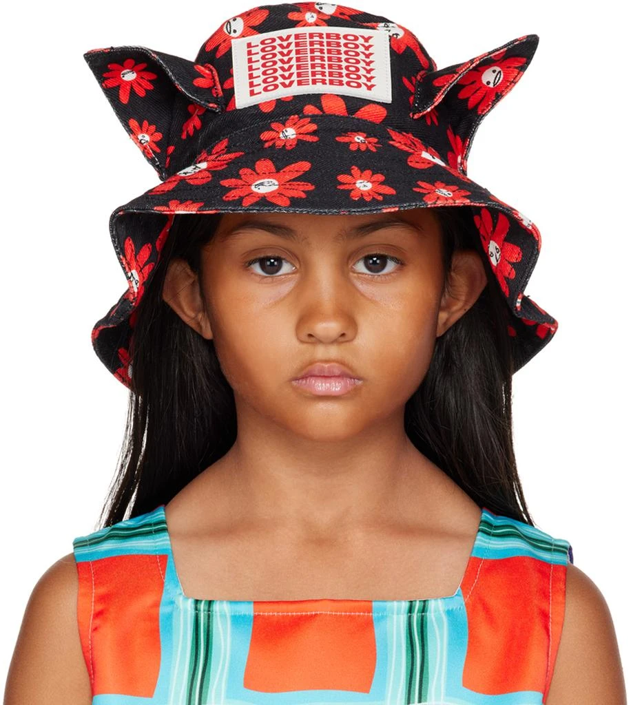 Charles Jeffrey Loverboy Kids Black & Red Ears Bucket Hat 1