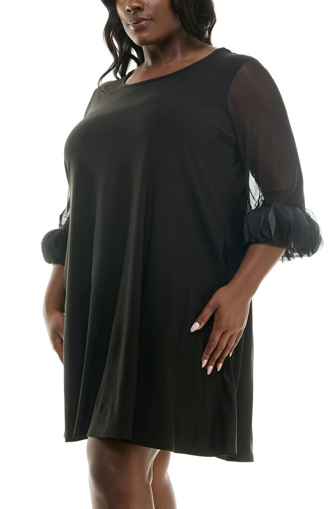 Nina Leonard Ruffle Long Sleeve Chiffon Dress 4