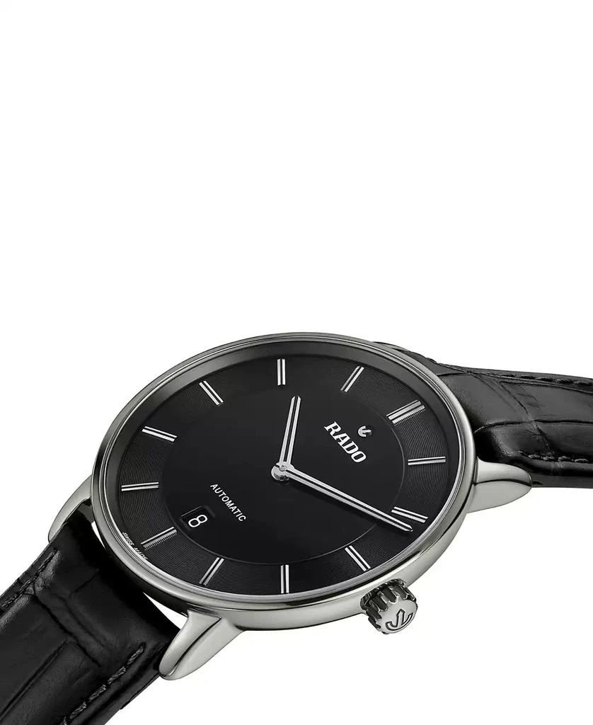Rado Men's Swiss Automatic DiaMaster Thinline Black Leather Strap Watch 41mm 2