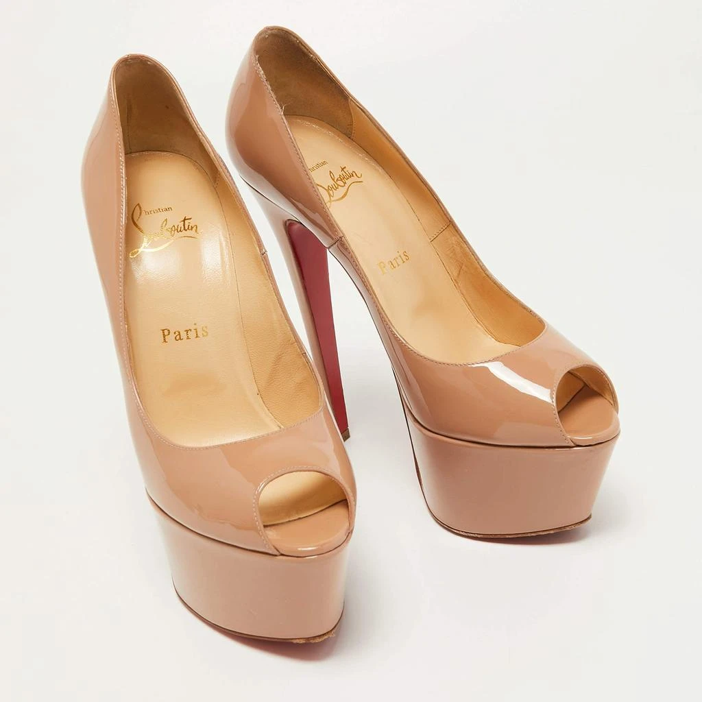 Christian Louboutin Christian Louboutin Beige Patent Leather Jamie Platform Pumps Size 38.5 4